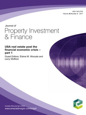 cover image of Journal of Property Investment & Finance, Volume 35, Number 3